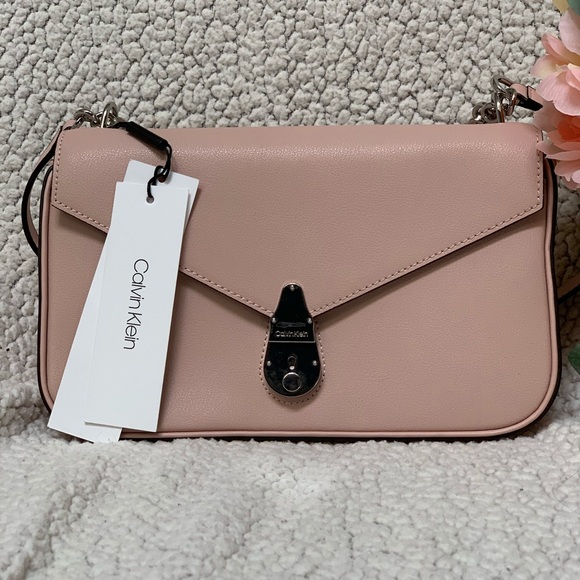 Calvin Klein Lock Leather Shoulder Bag
